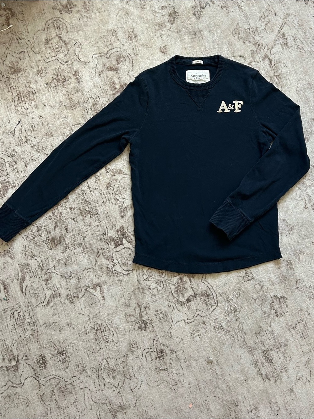 Vintage Abercrombie & Fitch Navy Crewneck Sweatshirt with A&F Logo